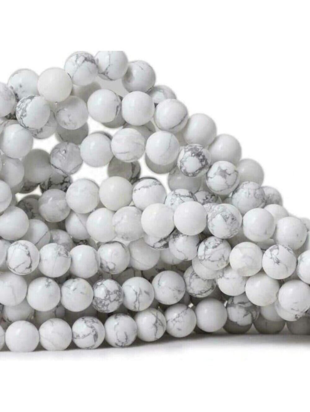 White Howlite Gemstone Beads Round 4mm Bulk Lot 100 pcs